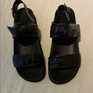 Alexandre Birman Black Leather Sandals Size 38 (7 1/2)